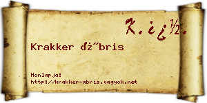 Krakker Ábris névjegykártya